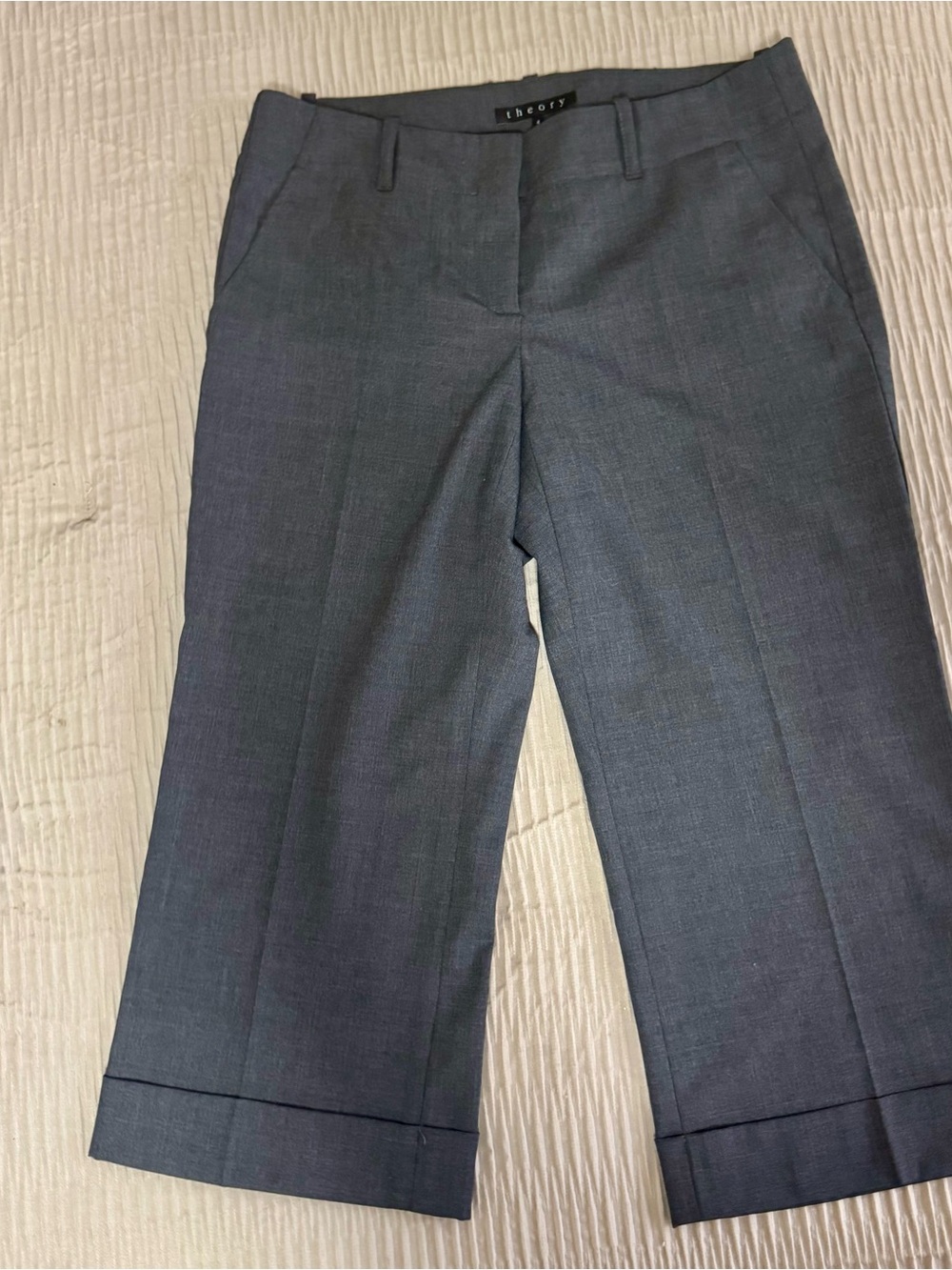 Theory Dark Gray Cropped Dress Capris